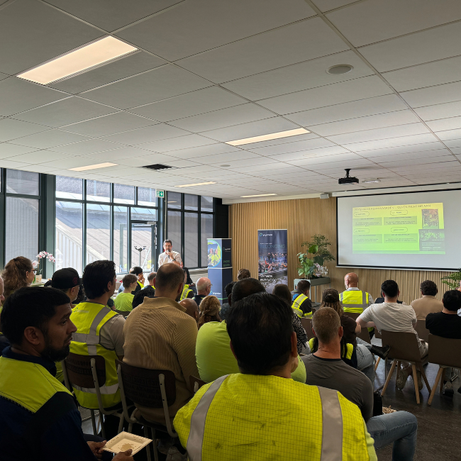 Employees attending a Prysmian Value Week roadshow event.